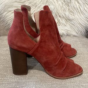 42 GOLD Leena Suede in Tobacco Open Toe Bootie (7.5)